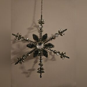 Elegant Silver Snowflake Ornament